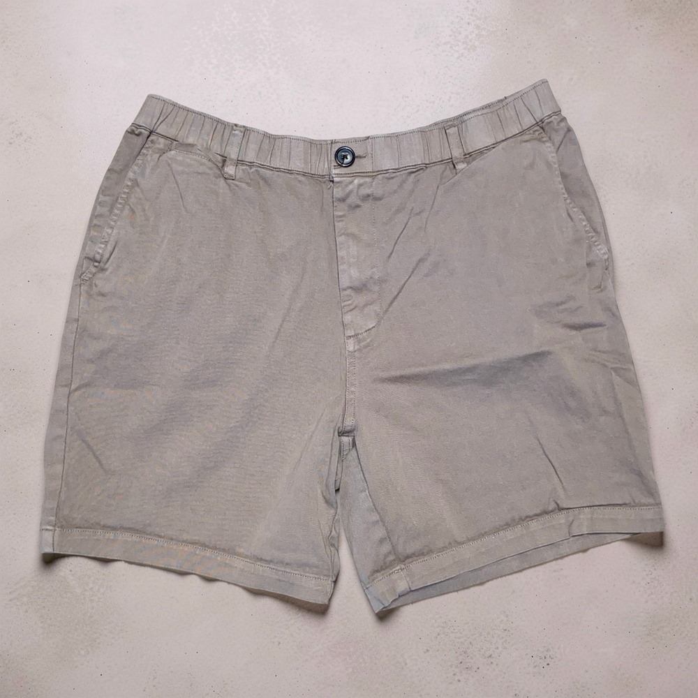 Cove Mens 34W 7L Tan Chino Shorts Stretch Cotton Casual